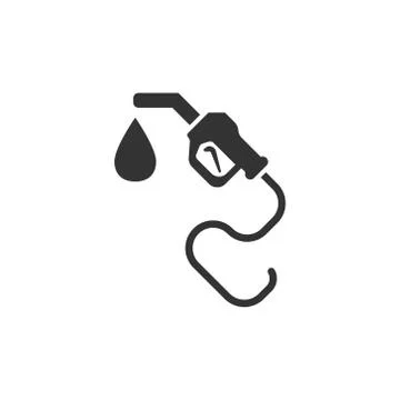Fuel pump icon in flat style. Gas station sign vector illustration on white i Stock Illustration