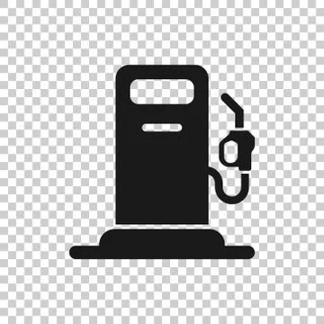Fuel pump icon in flat style. Gas station sign vector illustration on white i Illustrazione stock