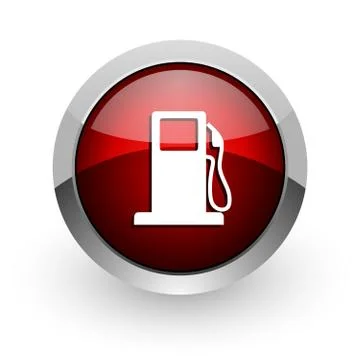 Fuel red circle web glossy icon. Stock-Illustration