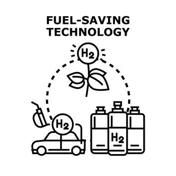 Fuel saving technology concept for green energy sustainability Stock Illustration