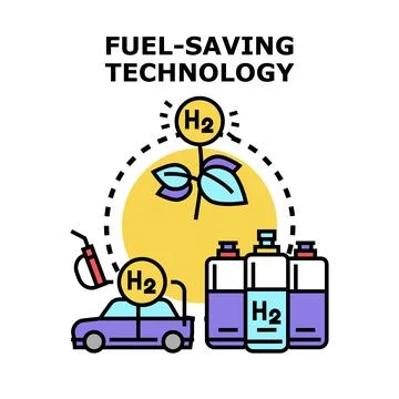 Fuel saving technology concept for green energy sustainability Stock Illustration