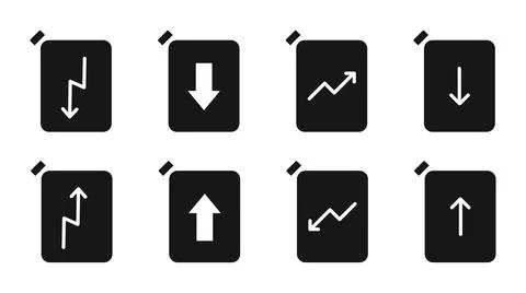 Fuel set icon with arrows up or down. Diesel business concept イラスト素材