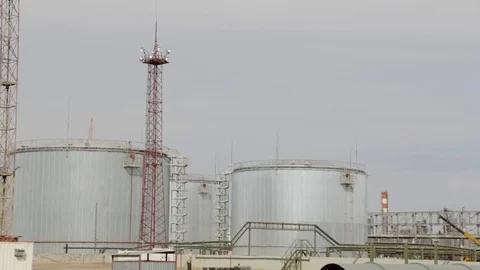 Fuel silo pan. WS Stock Footage 81703924