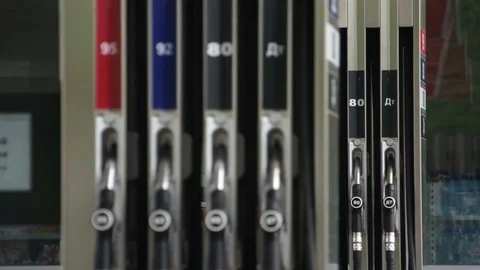Fuel station close-up different pump Stock Footage 72802897