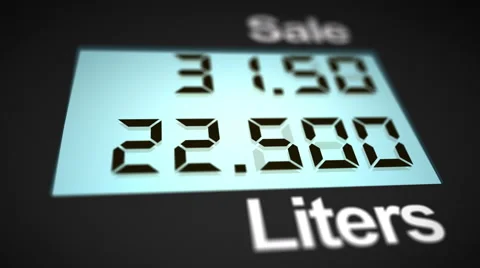 Fuel station dispenser display, angle view, 4K Stock Footage 57826948