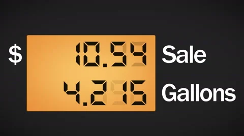 Fuel station pump display, 4K 動画素材 57629614