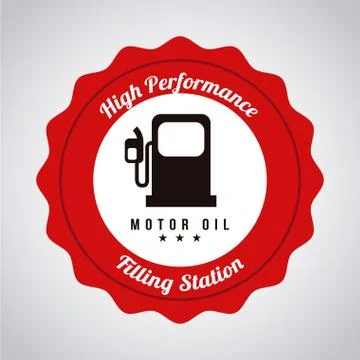 Fuel sticker over gray background vector illustration Illustrazione stock