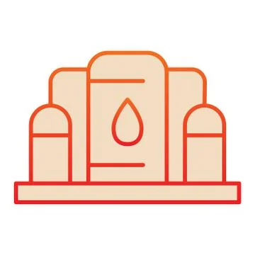 Fuel storage flat icon. Underground reservoir system, flammable gas tanks Stock Illustration