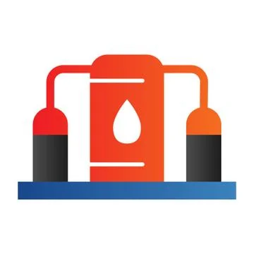 Fuel storage flat icon. Underground reservoir system, flammable gas tanks Stock Illustration