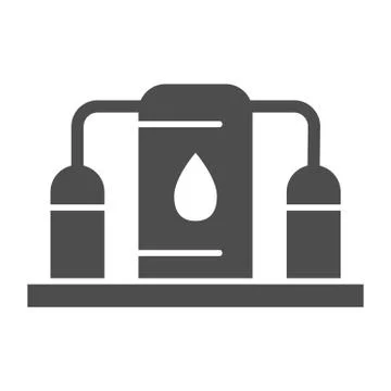 Fuel storage solid icon. Underground reservoir system, flammable gas tanks Illustrazione stock