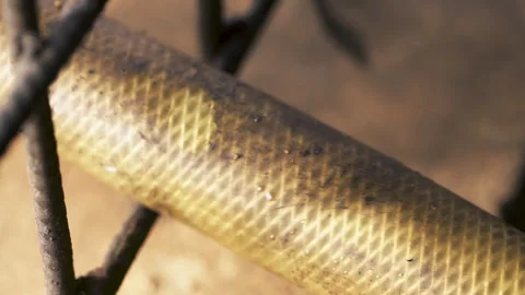 Fuel supply pipe to the generator Stock Footage 257793035
