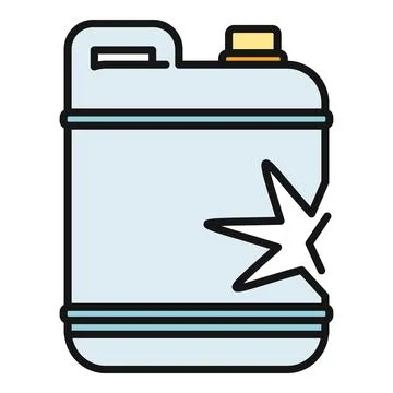 Fuel tank jerrican with explosion warning symbol icon Stock Illustration