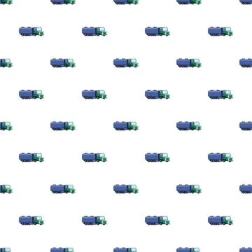 Fuel tank trucks creating a seamless pattern Stock Illustration