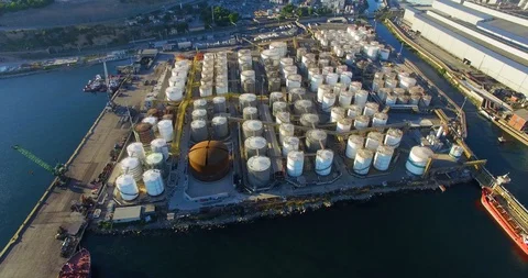 Fuel Transfer Seaport Stock Footage 129383465