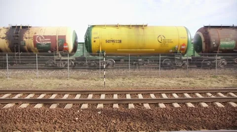 Fuel transportation by rail Stock Footage 48646868