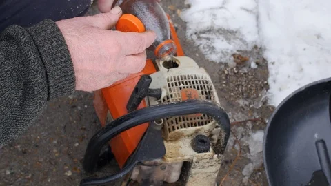 Fuelig A Chainaw Stock Footage 87698107