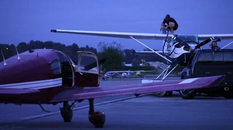 Fuelling a Cessna Floatplane Stock Footage 45489506