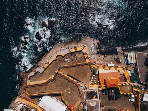 Fuerte De Madeira in Funchal, Madeira in Portugal by Drone Stock Photos