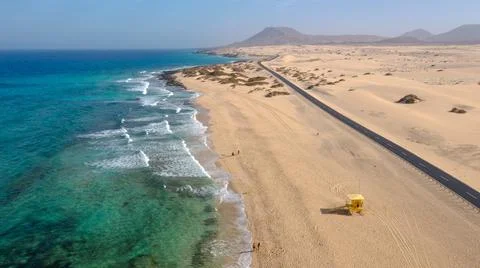 Fuerteventura drone view Stock Photos