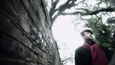 Fugitive evading capture, 1940s - Reenactment Stock-Footage 244643866