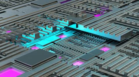 FUI HUD Abstract Tech. Hi-tech Interface. Intro Element. Stock Illustration