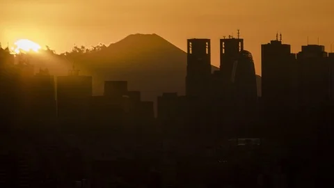 Fuji San at sunset Stock Footage 85227719