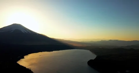 Fuji Sunset - long Pan Left Stock-Footage 102176151