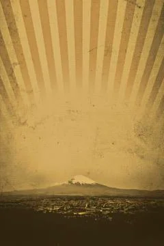 Fuji vintage background Stock Illustration