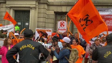 Fujimori  supporters Stock Footage 279773427