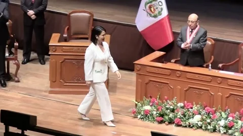 Fujimori vows to put the state at the service of Peruvians to tackle inequality, 스톡 동영상 339738914
