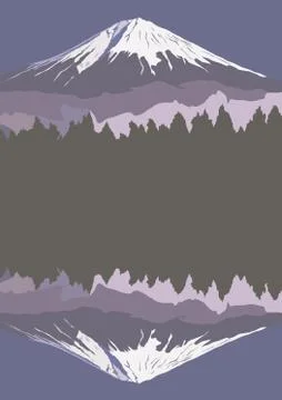 Fujiyama, Mount Fuji, vector Stock Illustration