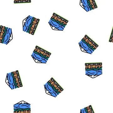 Fujiyama mountain vector seamless pattern Illustrazione stock