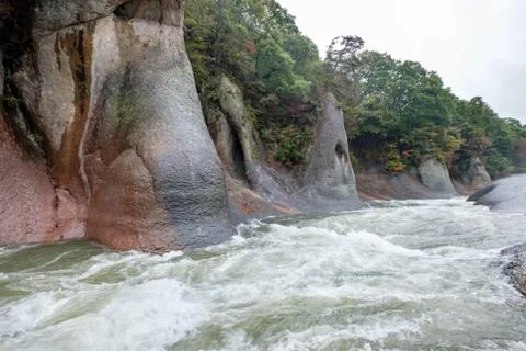 Fukiware Falls basin Stock Photos