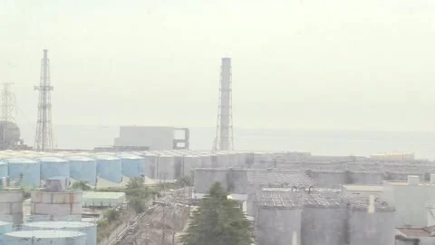 Fukushima nuclear plant finalizes plans to discharge radioactive water into Paci Video stock 243713422