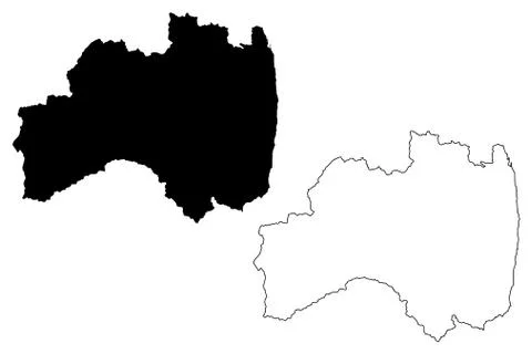 Fukushima Prefecture map vector.... Stock Illustration
