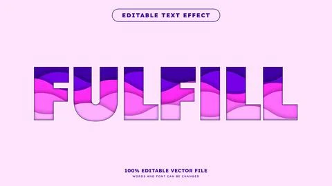 Fulfill Editable Text Effect with vibrant Wave Pattern draw inside style Stock Illustration