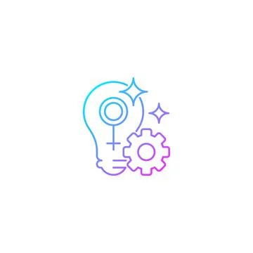 Fulfill female potential gradient linear vector icon Stock Illustration