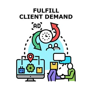 Fulfilling client demand with efficient service delivery cycle Illustrazione stock