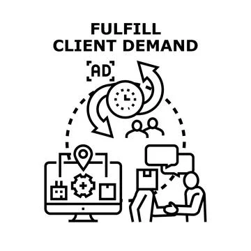 Fulfilling client demand with efficient service delivery cycle Stock Illustration
