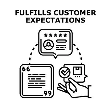 Fulfilling customer expectations developing trust delivering experience Stock Illustration
