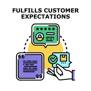 Fulfilling customer expectations developing trust delivering experience Stock Illustration