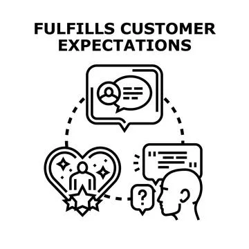 Fulfilling customer expectations with feedback and service excellence Stock Illustration