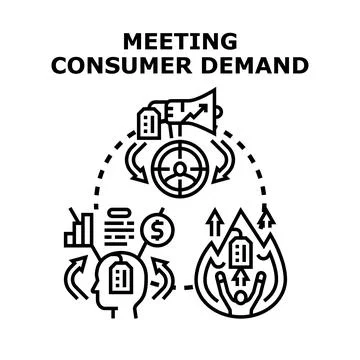 Fulfilling customer needs and market demand cycle 스톡 일러스트