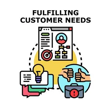 Fulfilling customer needs and solving business problems concept Stock Illustration