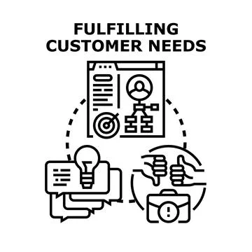 Fulfilling customer needs and solving business problems concept Stock Illustration