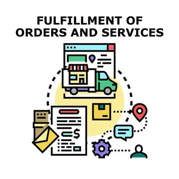 Fulfilling orders and services concept vector illustration Stock Illustration