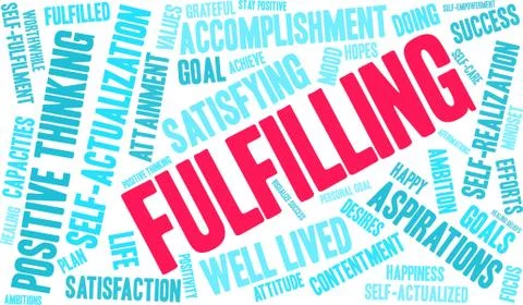 Fulfilling Word Cloud Stock Illustration