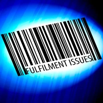 Fulfilment issues - barcode with blue Background イラスト素材