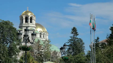 Full 1080p HD video of the Alexander Nevsky Cathedral in Sofia, Bulgaria Stock Footage 34253549