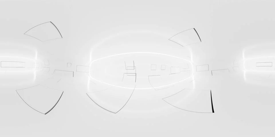 Full 360 degree equirectangular panorama hdri of modern futuristic white 스톡 일러스트